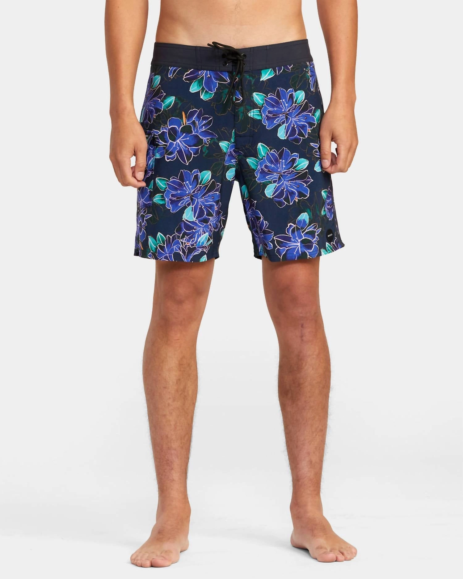 Restless Boardshort 17" In Midnight Black mens beach swimwear, quick dry mens swimsuits