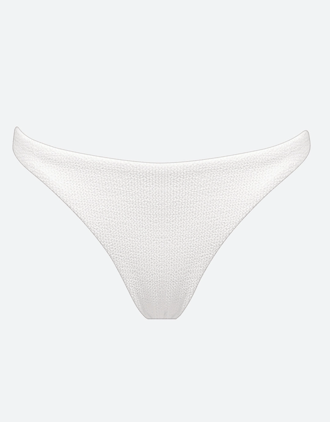 Retro Purity Bikini Bottom - White swim shorts for women, stretch fit swim bottoms