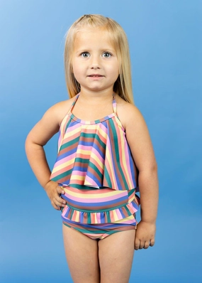 Retro Stripe | Mini Swing Top cute girls swimsuits, stylish swimwear for girls