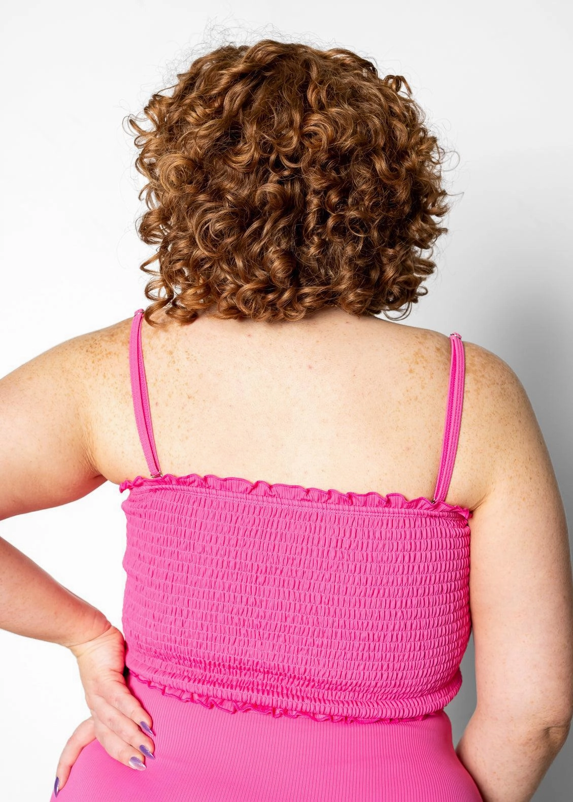 Ribbed Azalea Pink | Bandeau Top