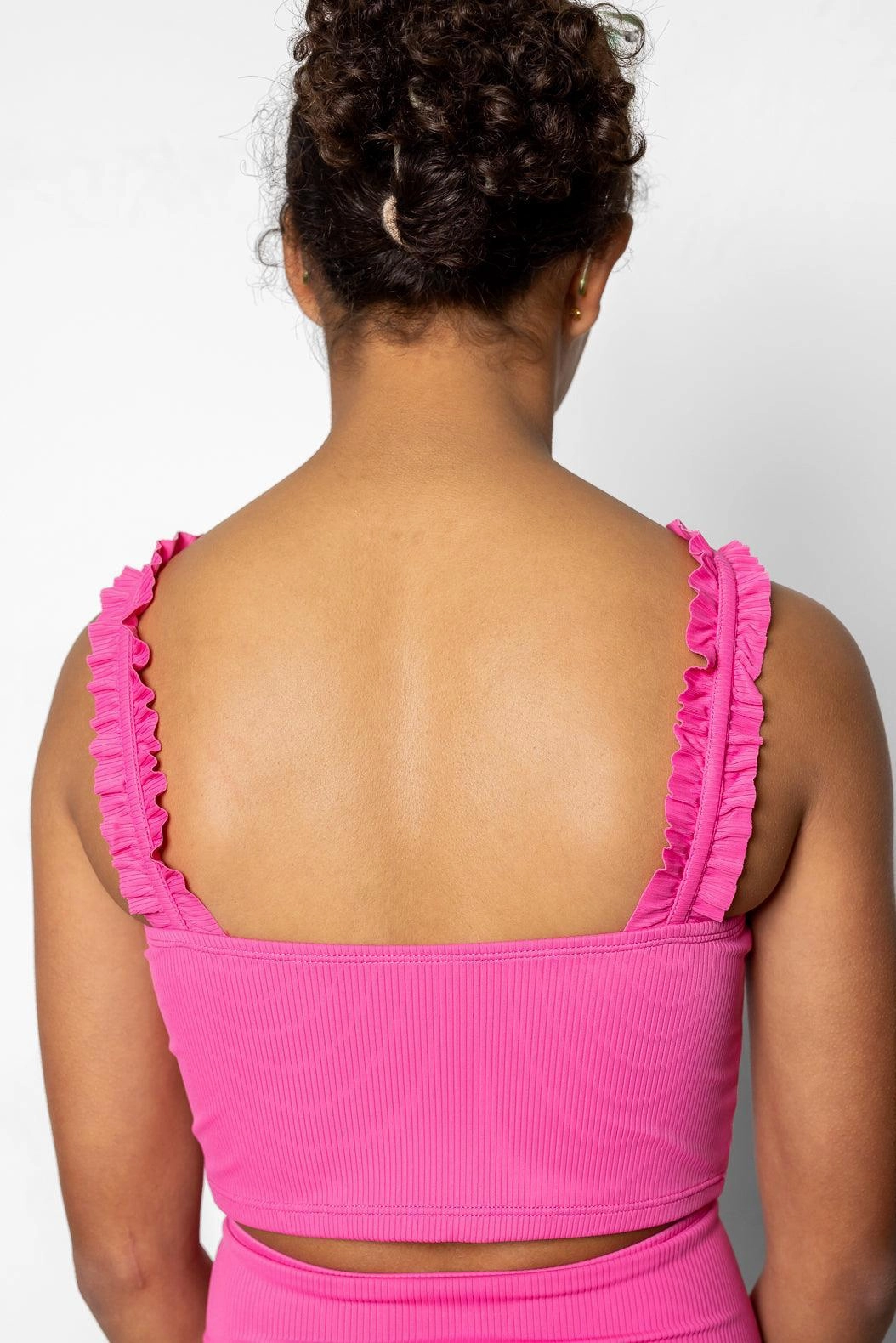 Ribbed Azalea Pink | Youth Ripple Top
