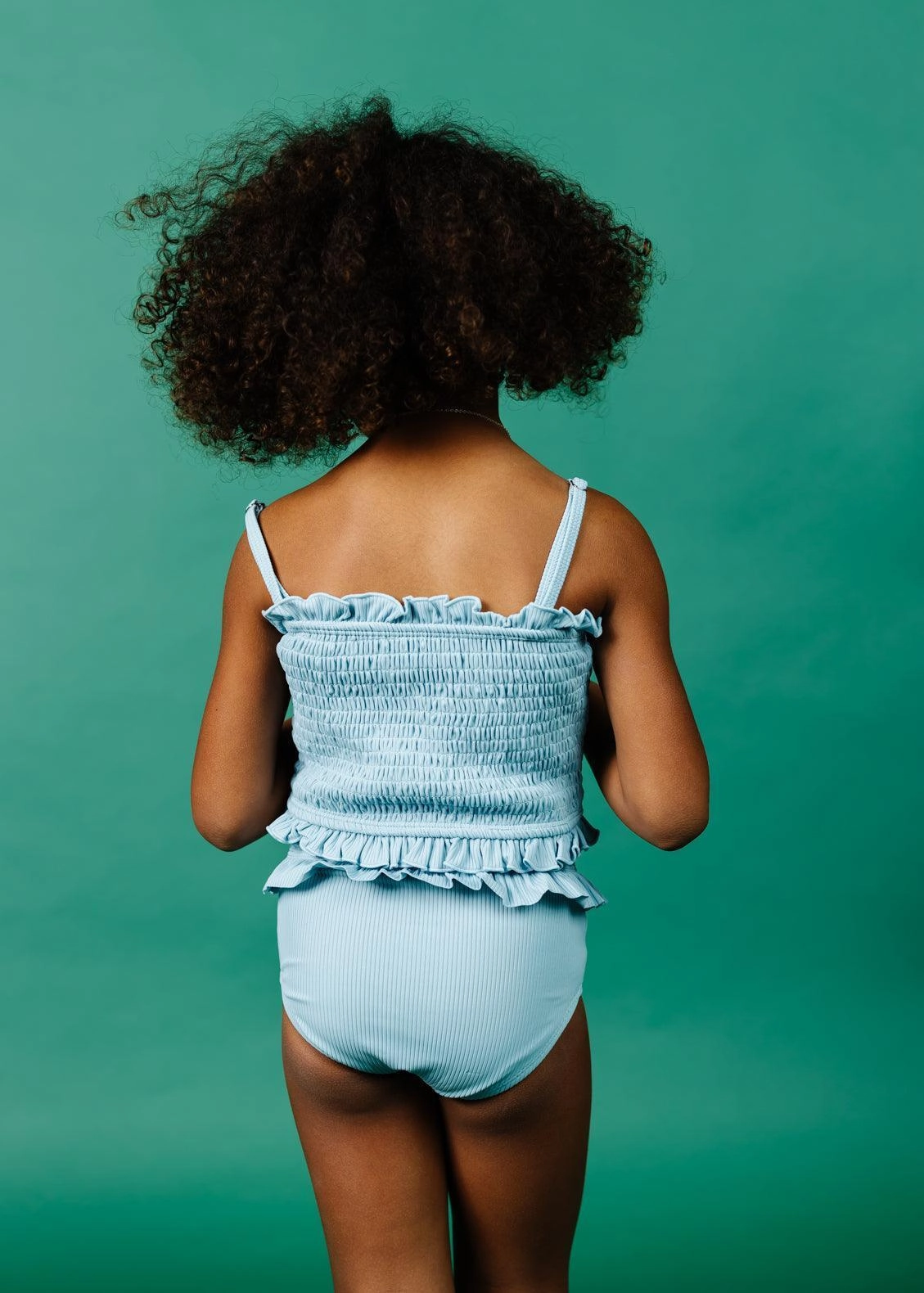 Ribbed Dusty Light Blue | Mini Bandeau Top