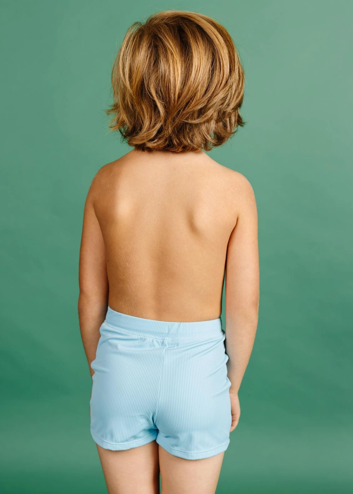 Ribbed Fresh Blue | Mini Euro Shorts