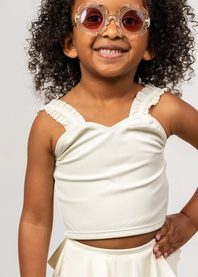 Ribbed Ivory | Mini Ripple Top cute girls swimsuits, stylish swimwear for girls