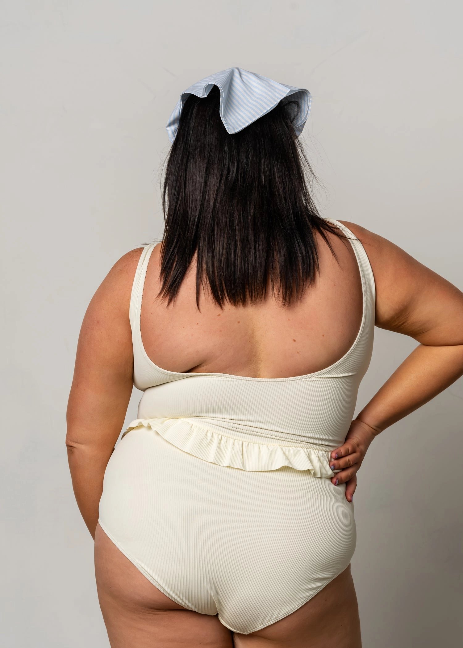 Ribbed Ivory | Skirted One-Piece