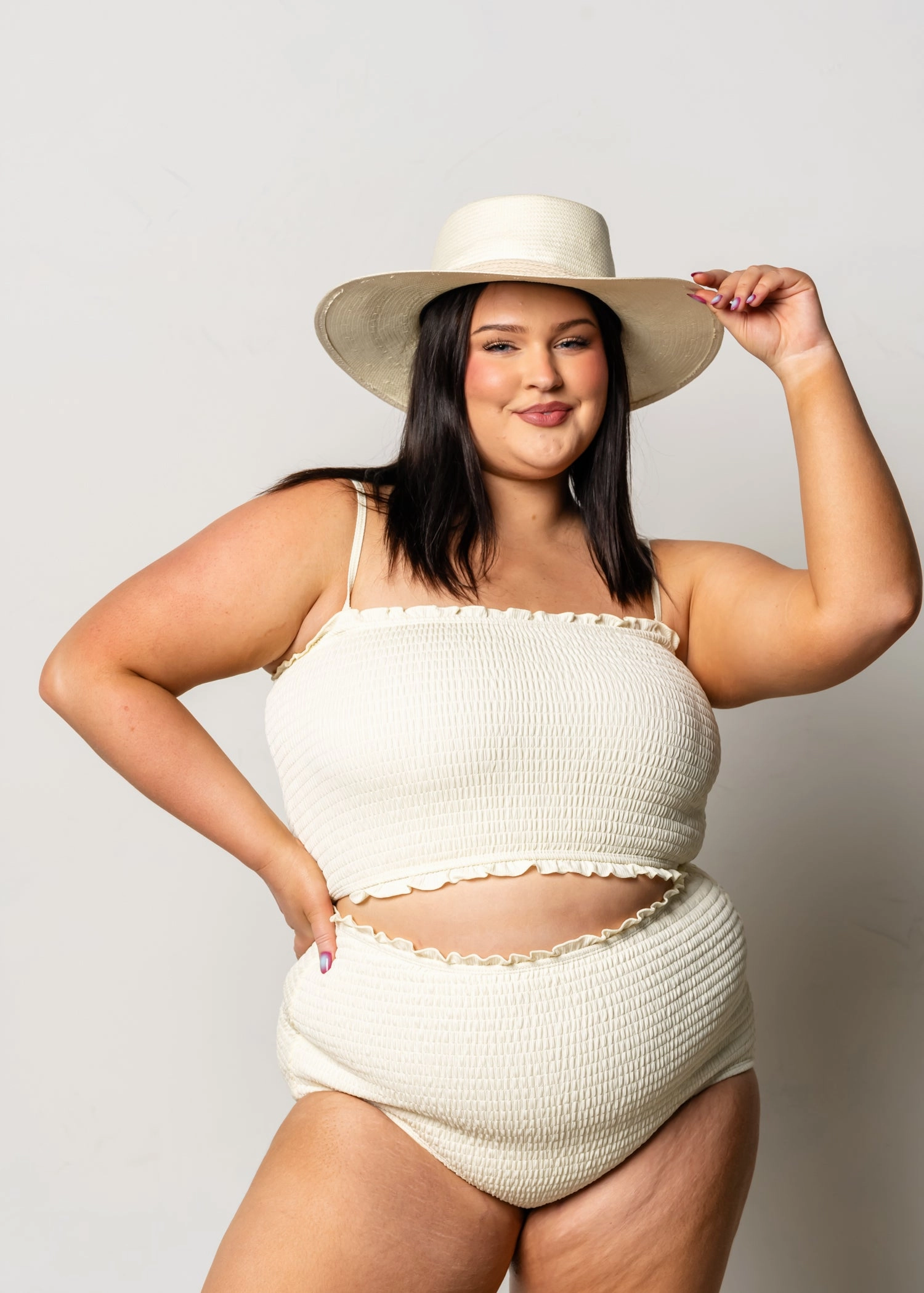 Ribbed Ivory | Smocked Bottoms