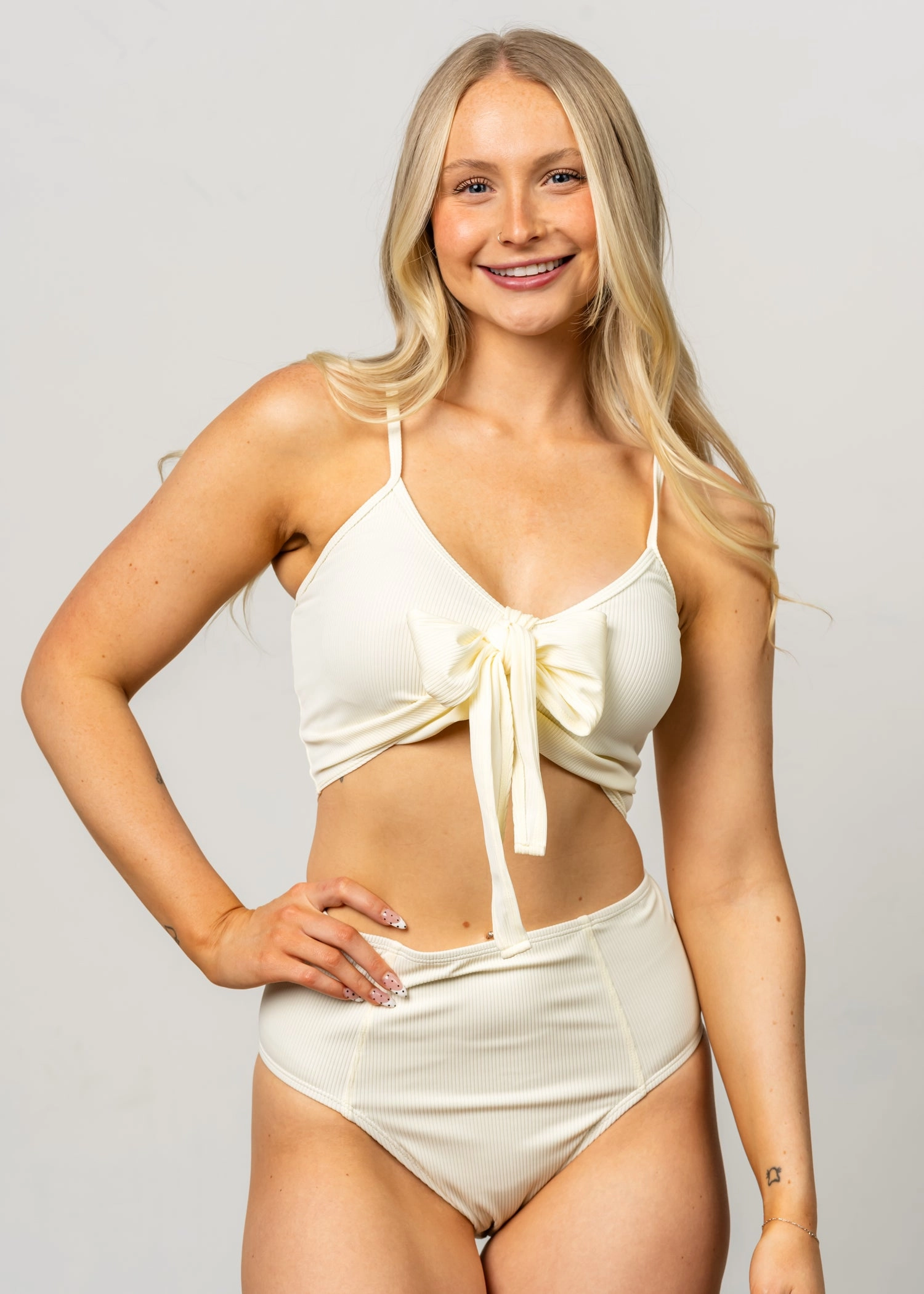 Ribbed Ivory | Tied-Up Top