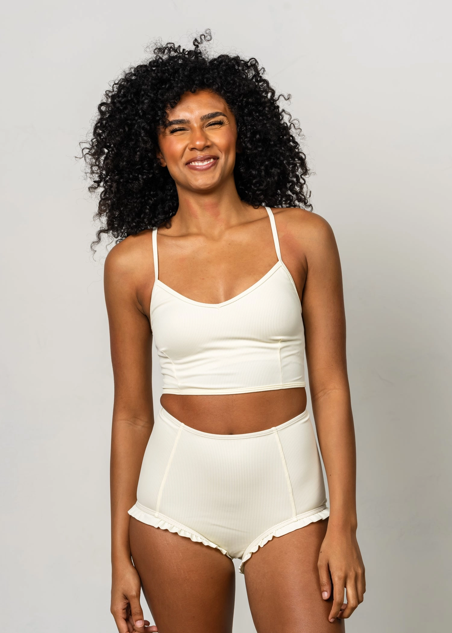 Ribbed Ivory | V'D Crop Top