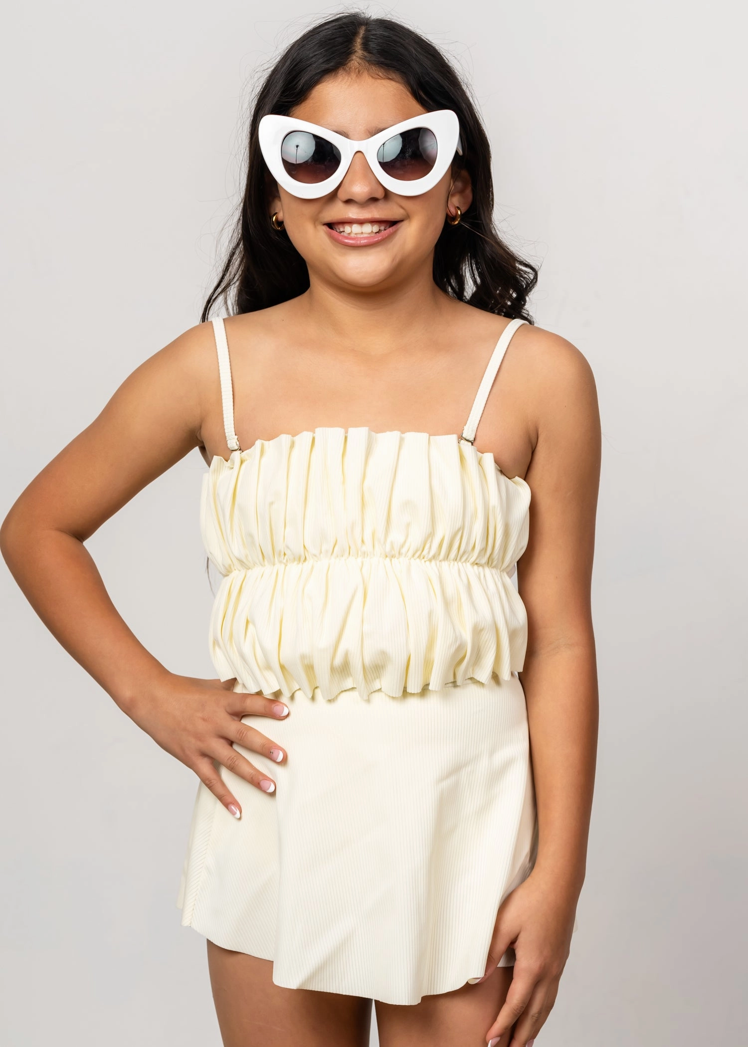 Ribbed Ivory | Youth Detached Short Skirt