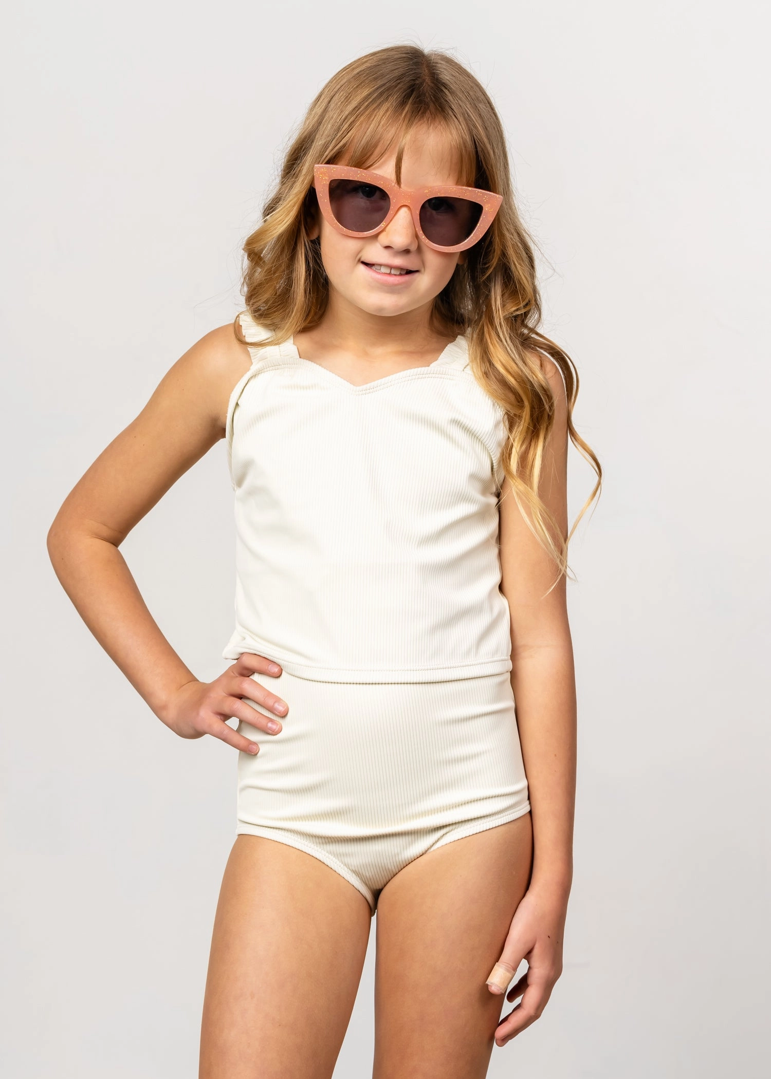 Ribbed Ivory | Youth Ripple Top