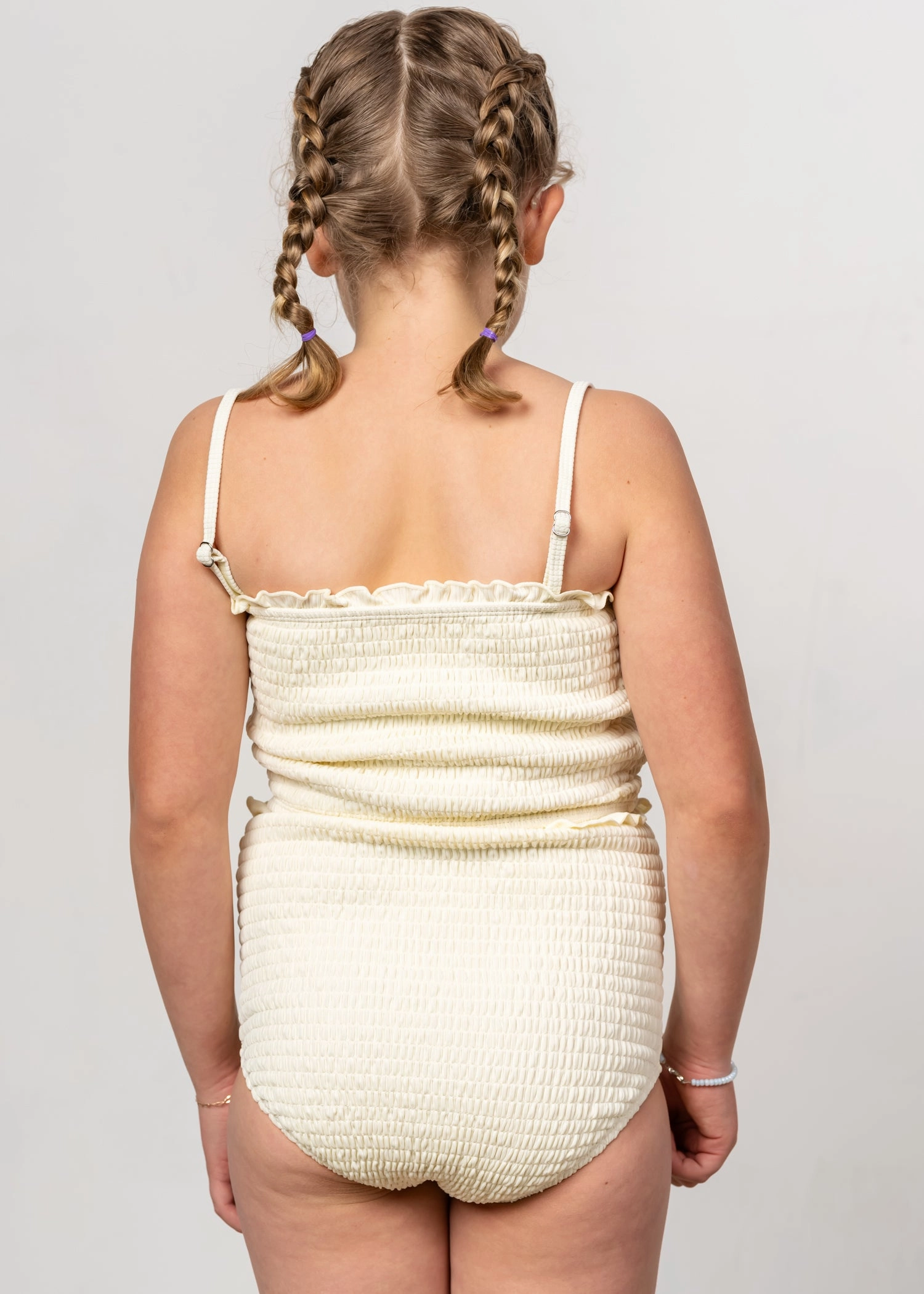 Ribbed Ivory | Youth Smocked Bottoms