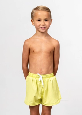 Ribbed Limelight | Mini Retro Shorties boys summer swimwear, boys rash guard swim sets