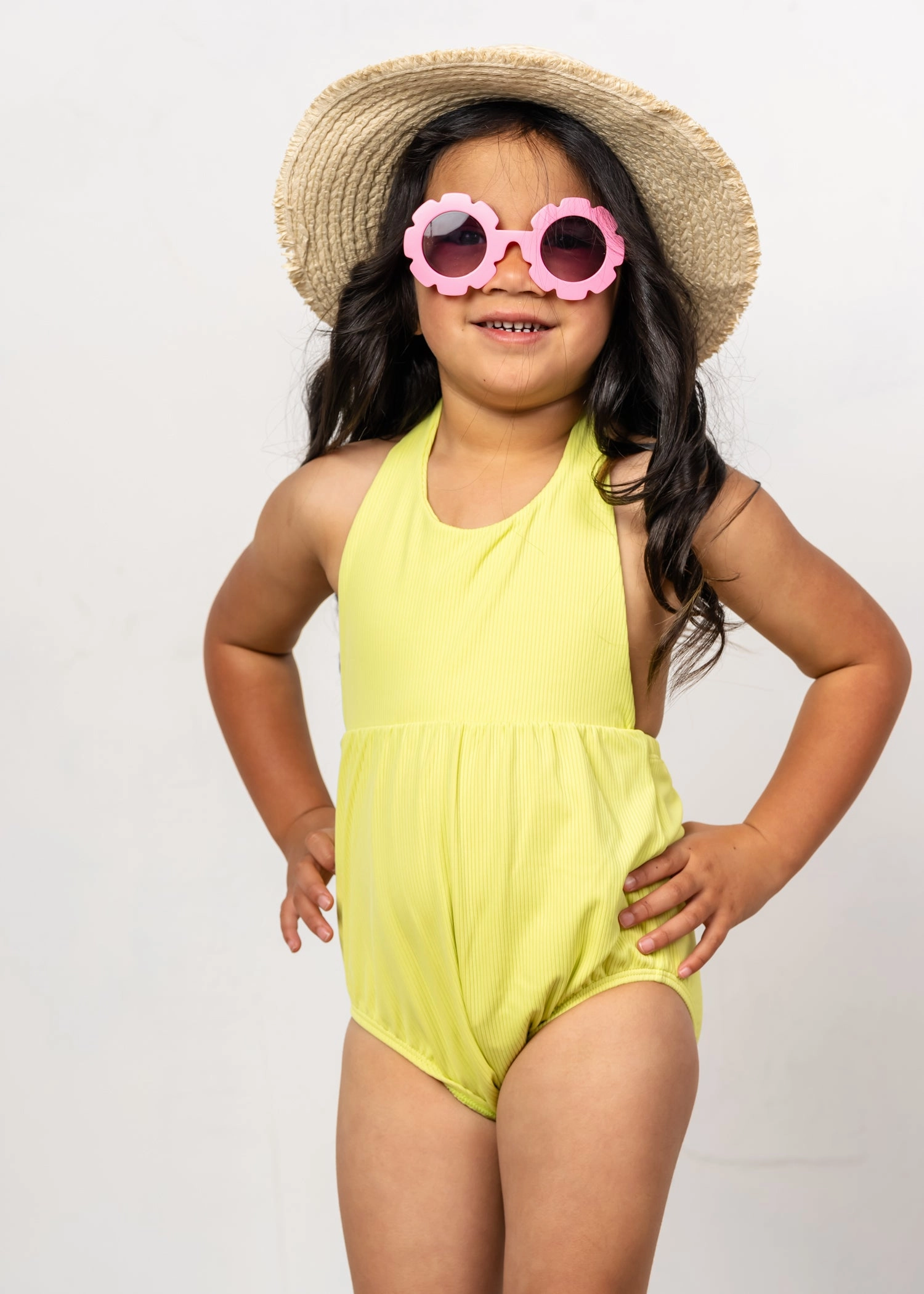 Ribbed Limelight | Mini Romper One-Piece