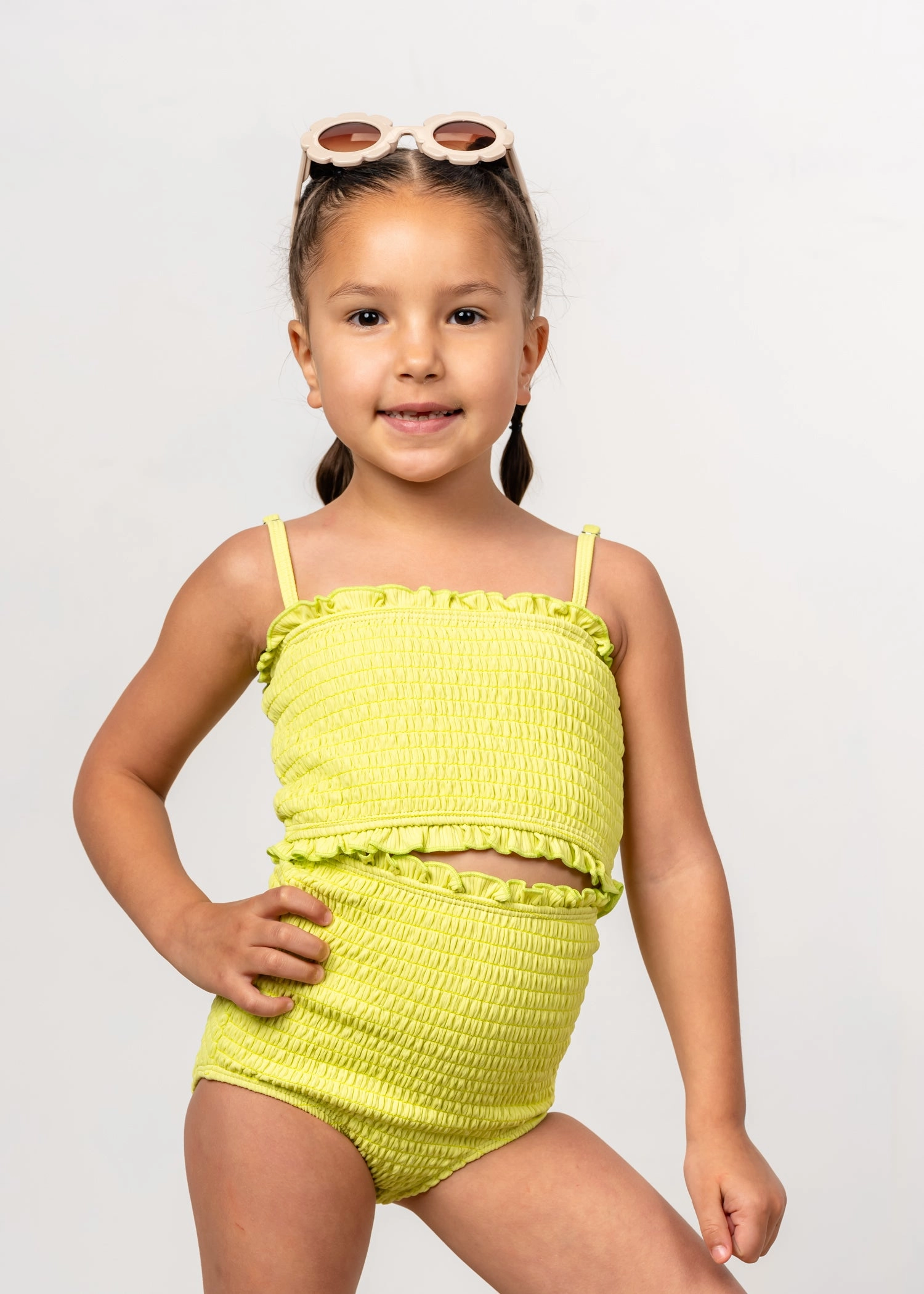 Ribbed Limelight | Mini Smocked Bottoms