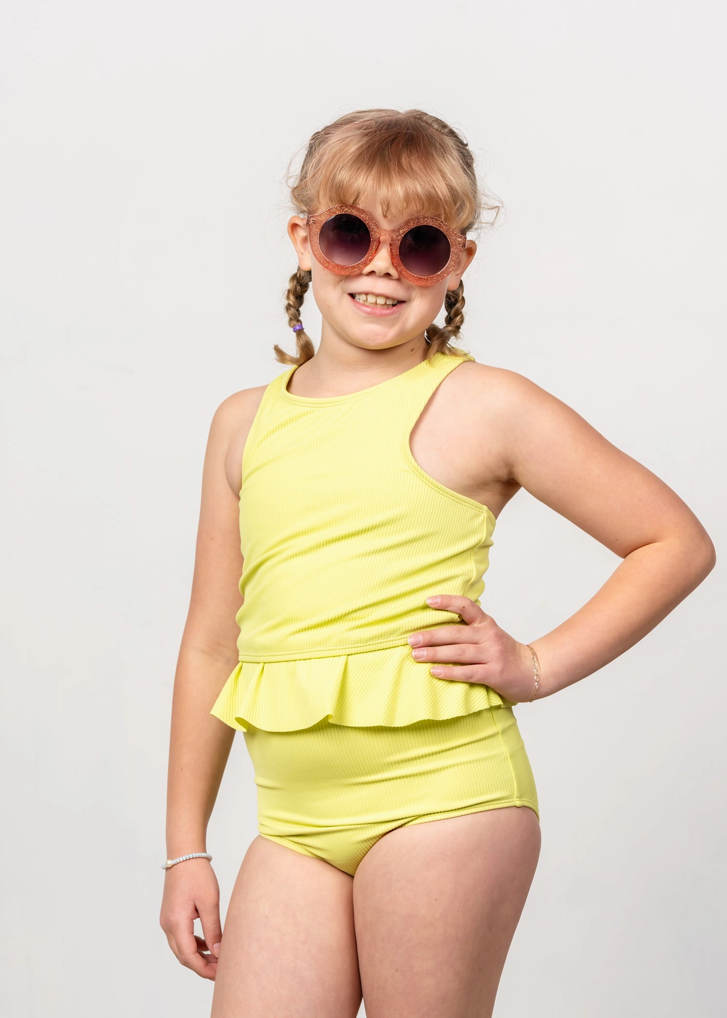Ribbed Limelight | Youth Peplum Bottoms