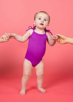 Ribbed Purple | Baby Simply One-Piece cute girls swimsuits, stylish swimwear for girls