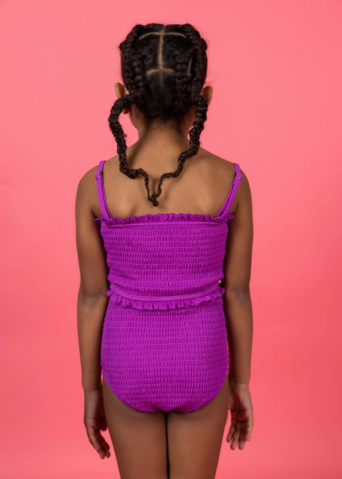 Ribbed Purple | Mini Smocked Bottoms