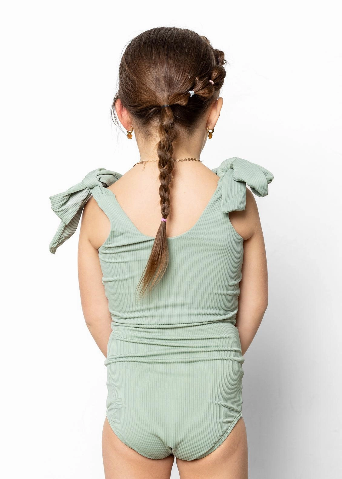 Ribbed Sage | Mini Bow Bottoms