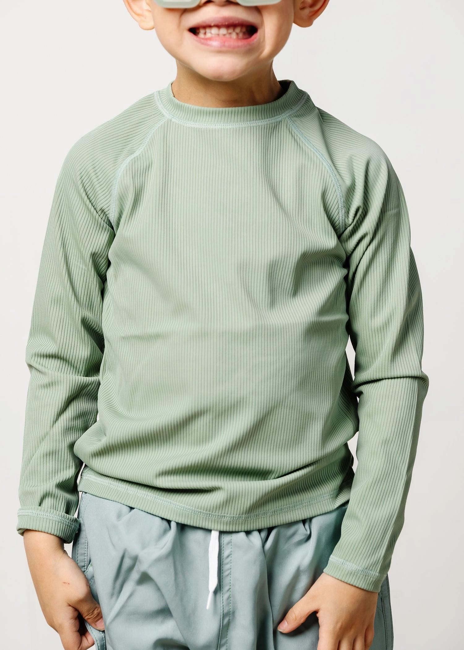 Ribbed Sage | Mini Rashguard Top (Unisex)