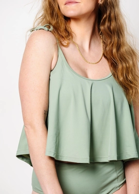 Ribbed Sage | Swing Top tankini swim tops, adjustable bikini tops