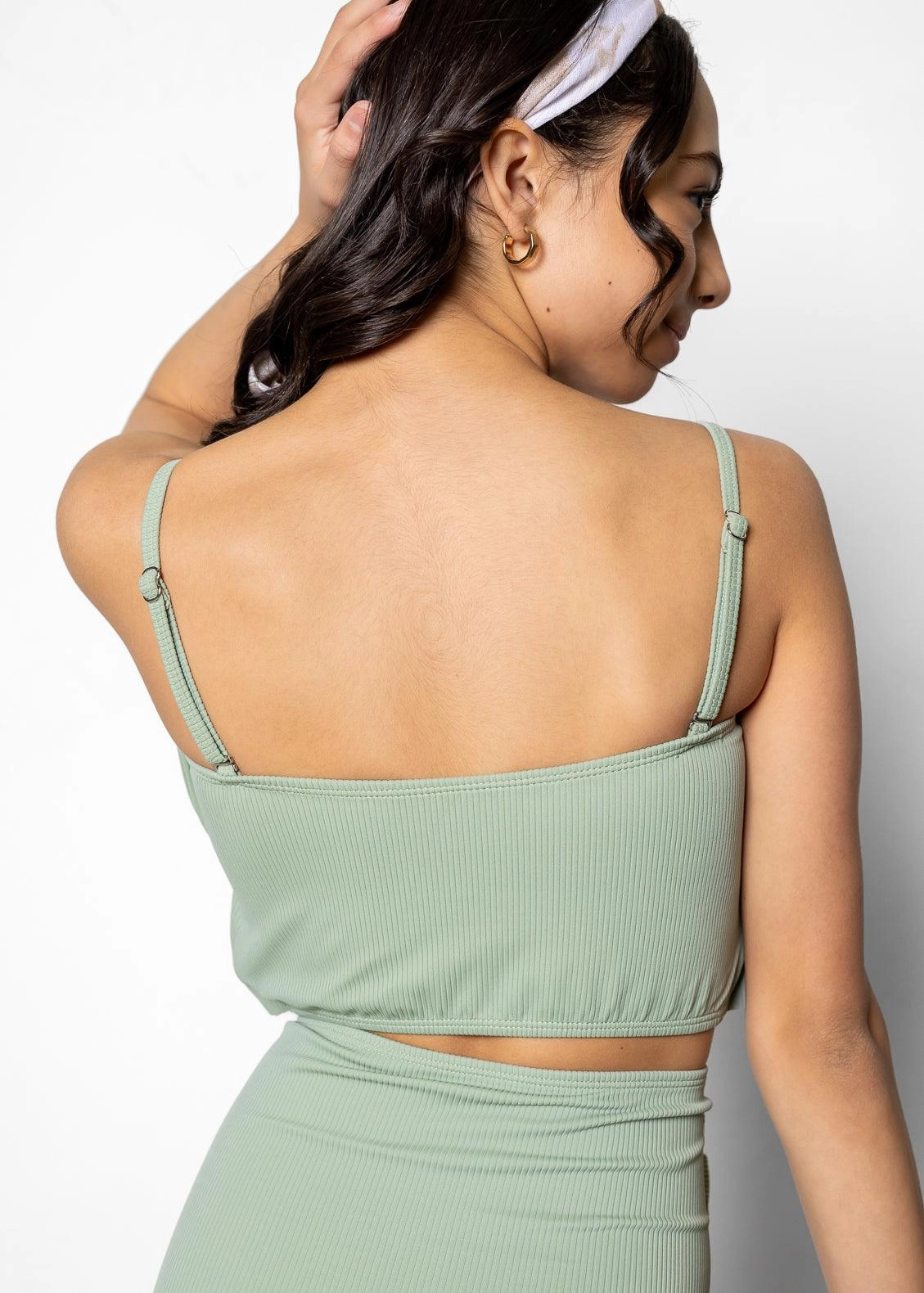 Ribbed Sage | Youth Oversized Ruffle Top