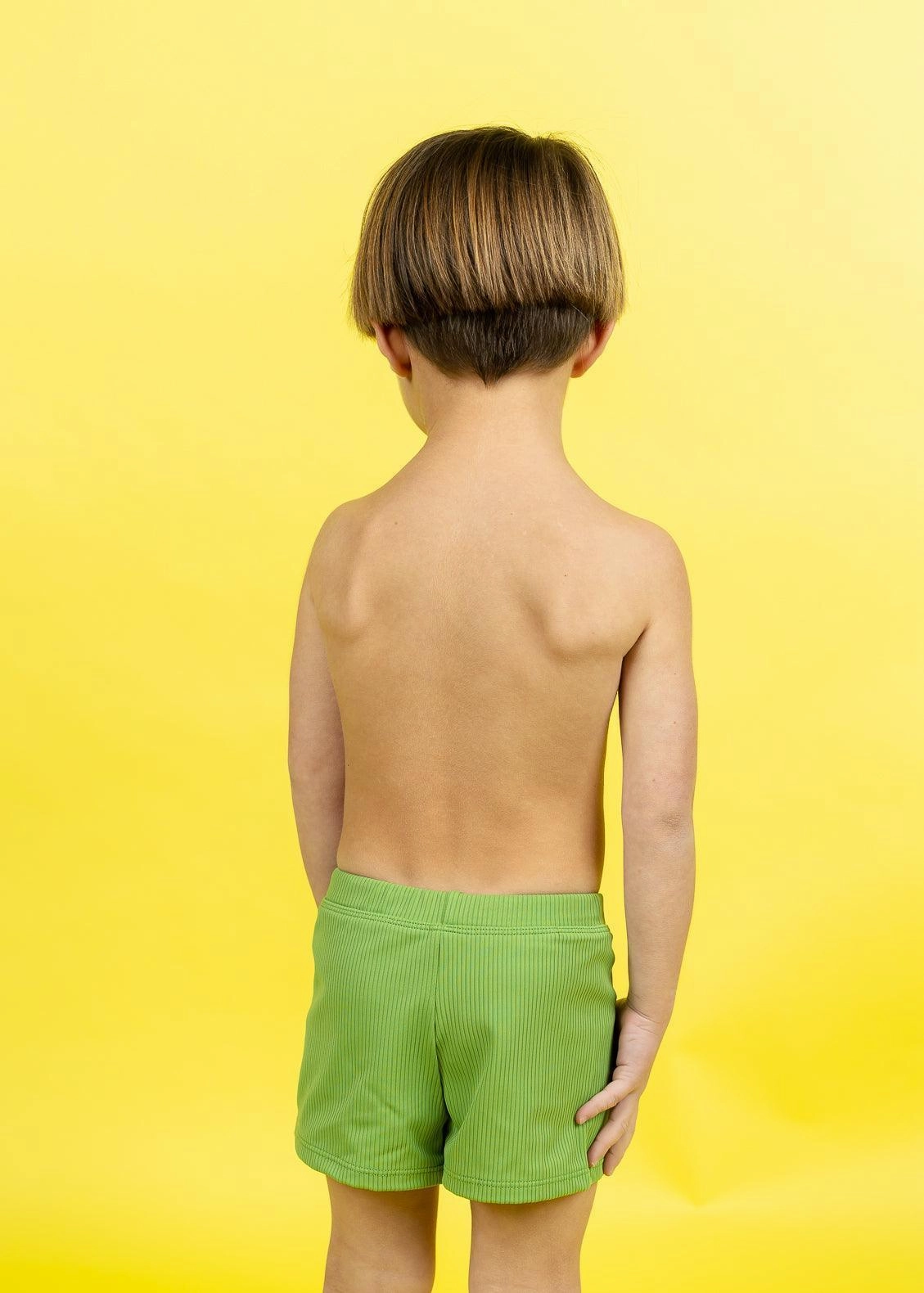 Ribbed Spring Green | Mini Euro Shorts