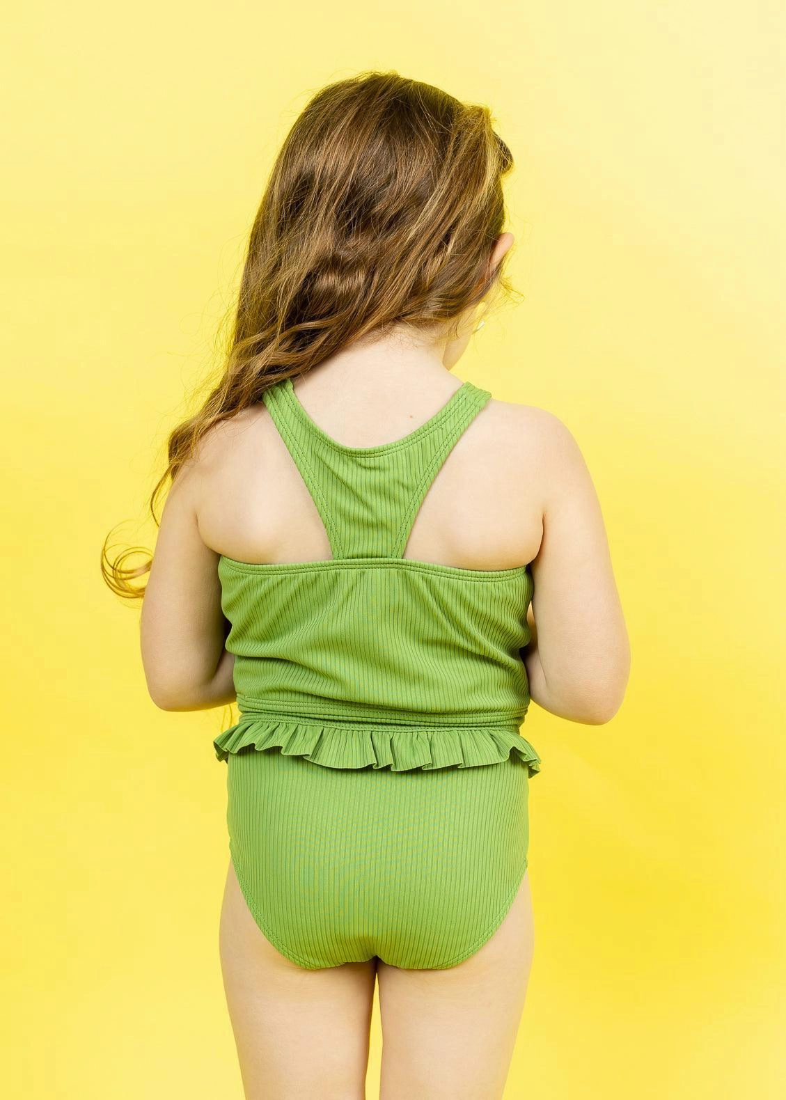 Ribbed Spring Green | Mini Racer Back Top