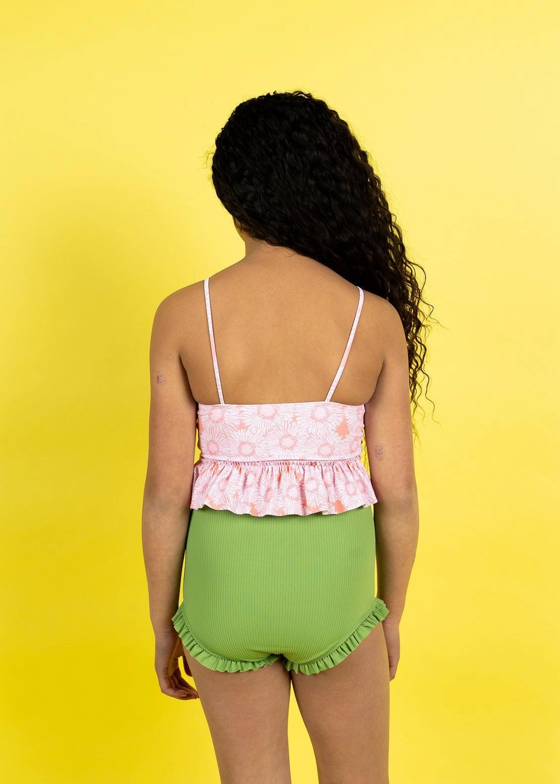 Ribbed Spring Green | Youth All Ruffled Up Bottoms