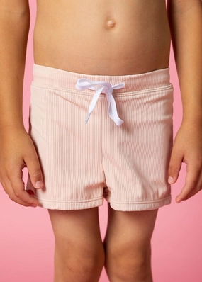 Ribbed Whipped Peach | Mini Euro Shorts boys summer swimwear, boys rash guard swim sets
