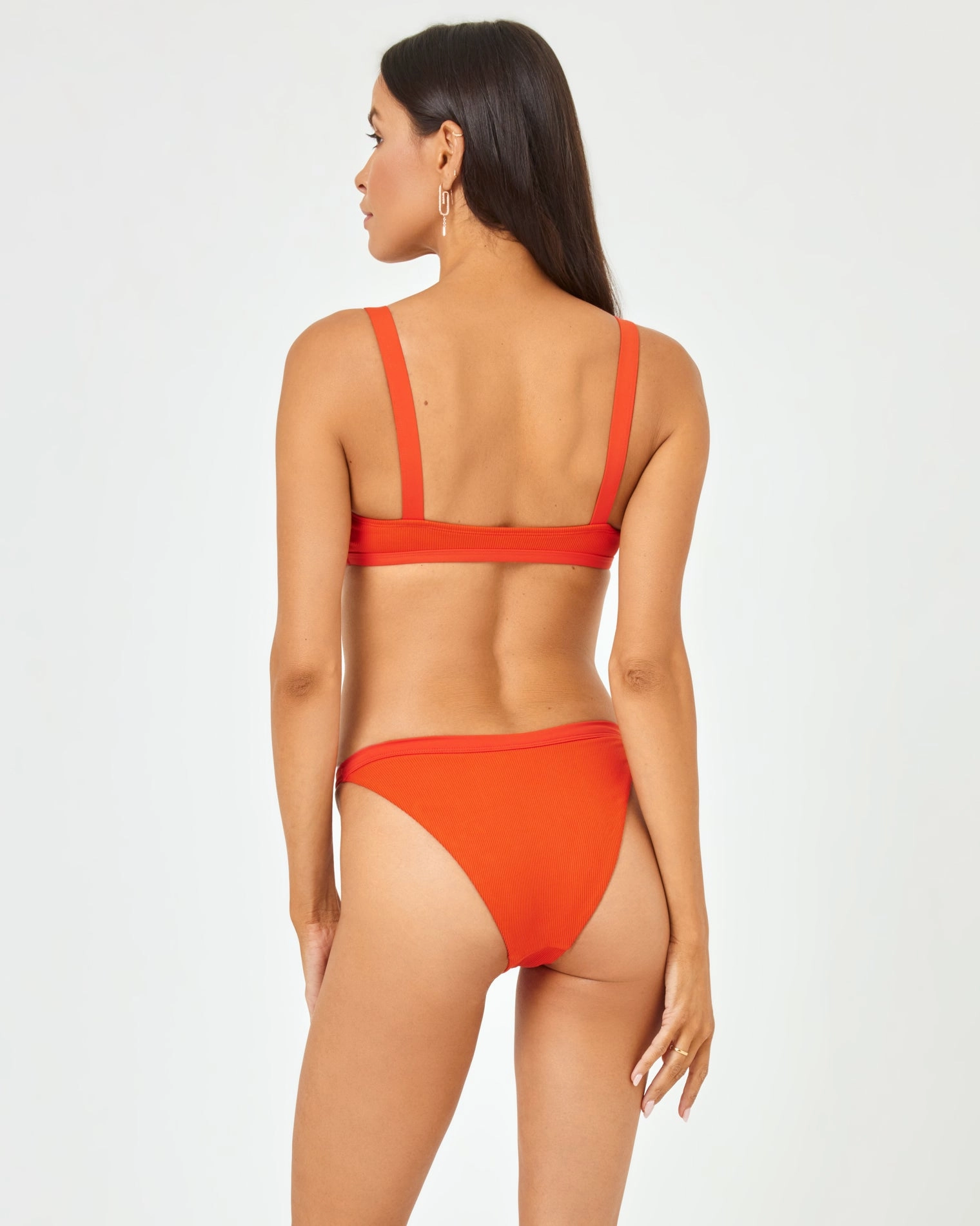 Ribbed Winona Bikini Bottom - Pimento timeless swimwear styles women, comfy swimwear for women