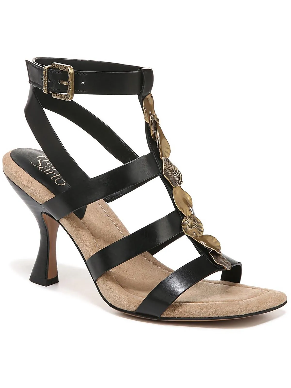 Rine Womens Faux Leather Open Toe Heels