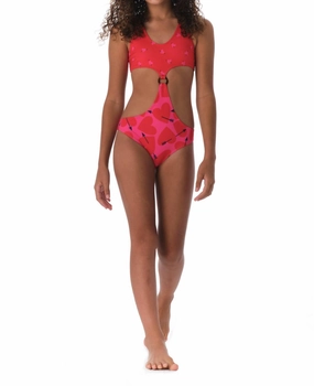Ring Me Up One Piece Swimsuit In Red stylish teen girl swimsuits, teen girls swimwear sets