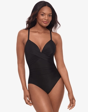 Rock Solid Captivate Swimsuit - Black womens resort swimwear, flattering one-piece swimsuits