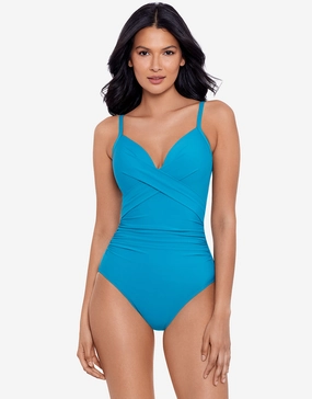 Rock Solid Captivate Swimsuit - Malibu Blue underwired swimsuits for women, supportive swimwear tops