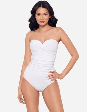 Rock Solid Madrid Swimsuit - White underwired swimsuits for women, supportive swimwear tops