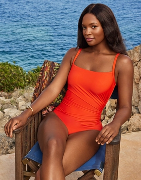 Rock Solid Starr Swimsuit - Arancio underwired swimsuits for women, supportive swimwear tops