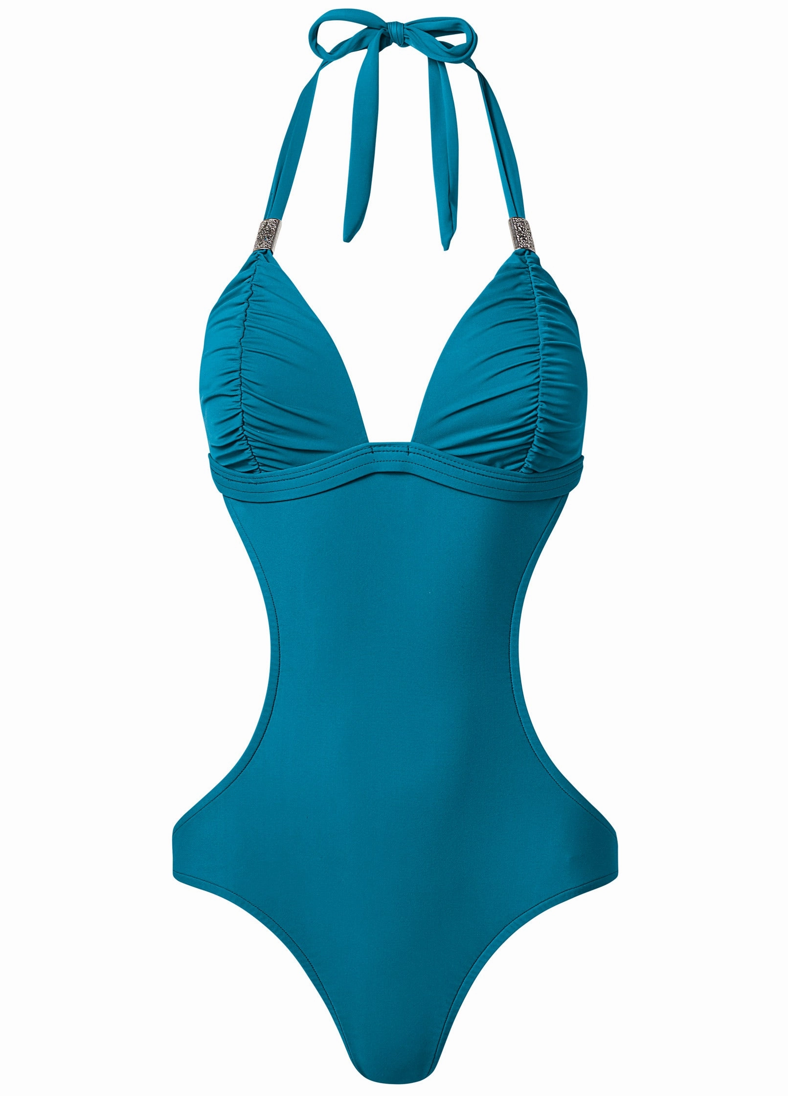 Ruched Goddess Monokini - Seaside Blue
