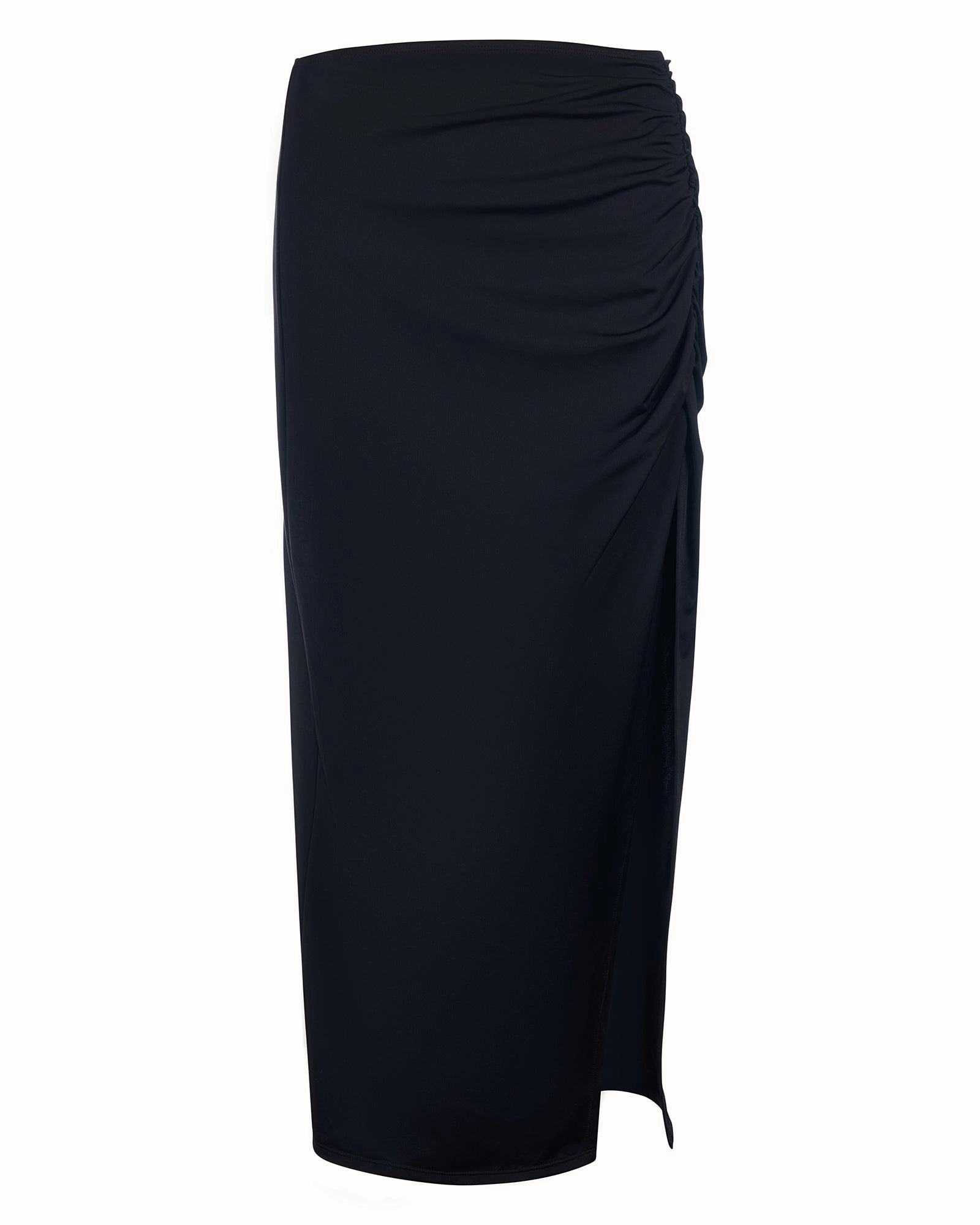 Ruched Midi Skirty - Black