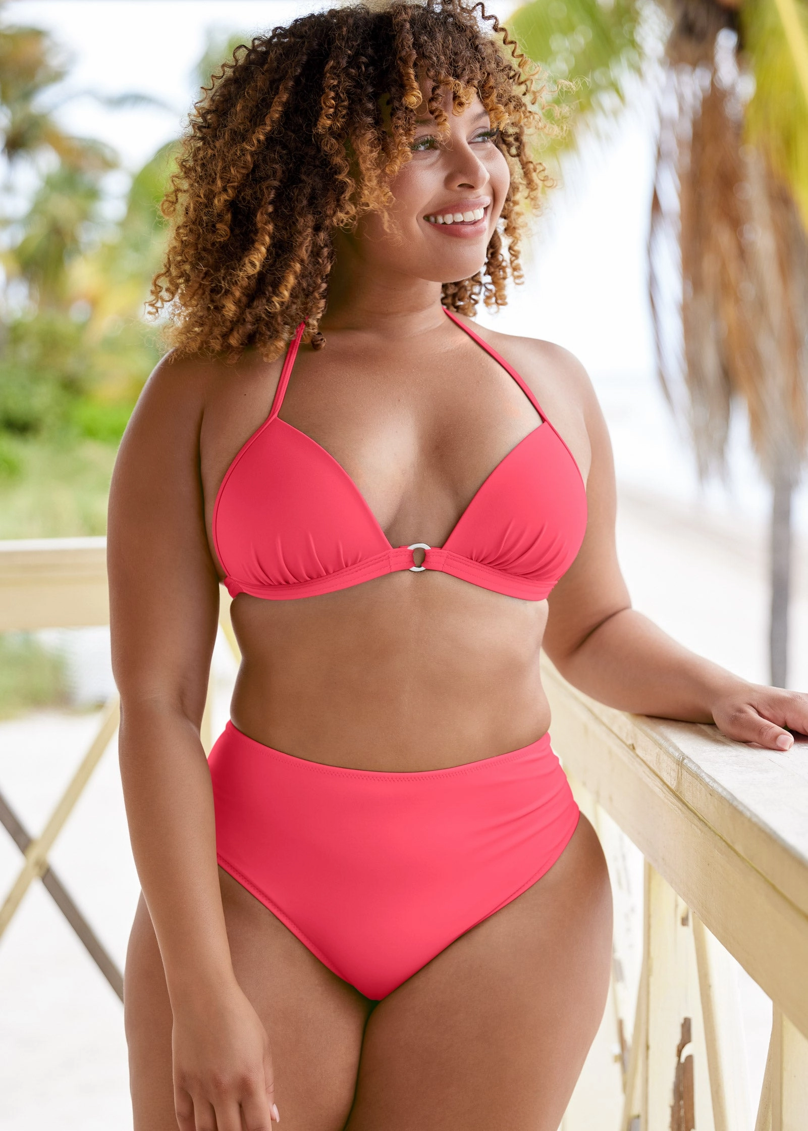 Ruffle Mid-Rise Bottom - Sunset Pink