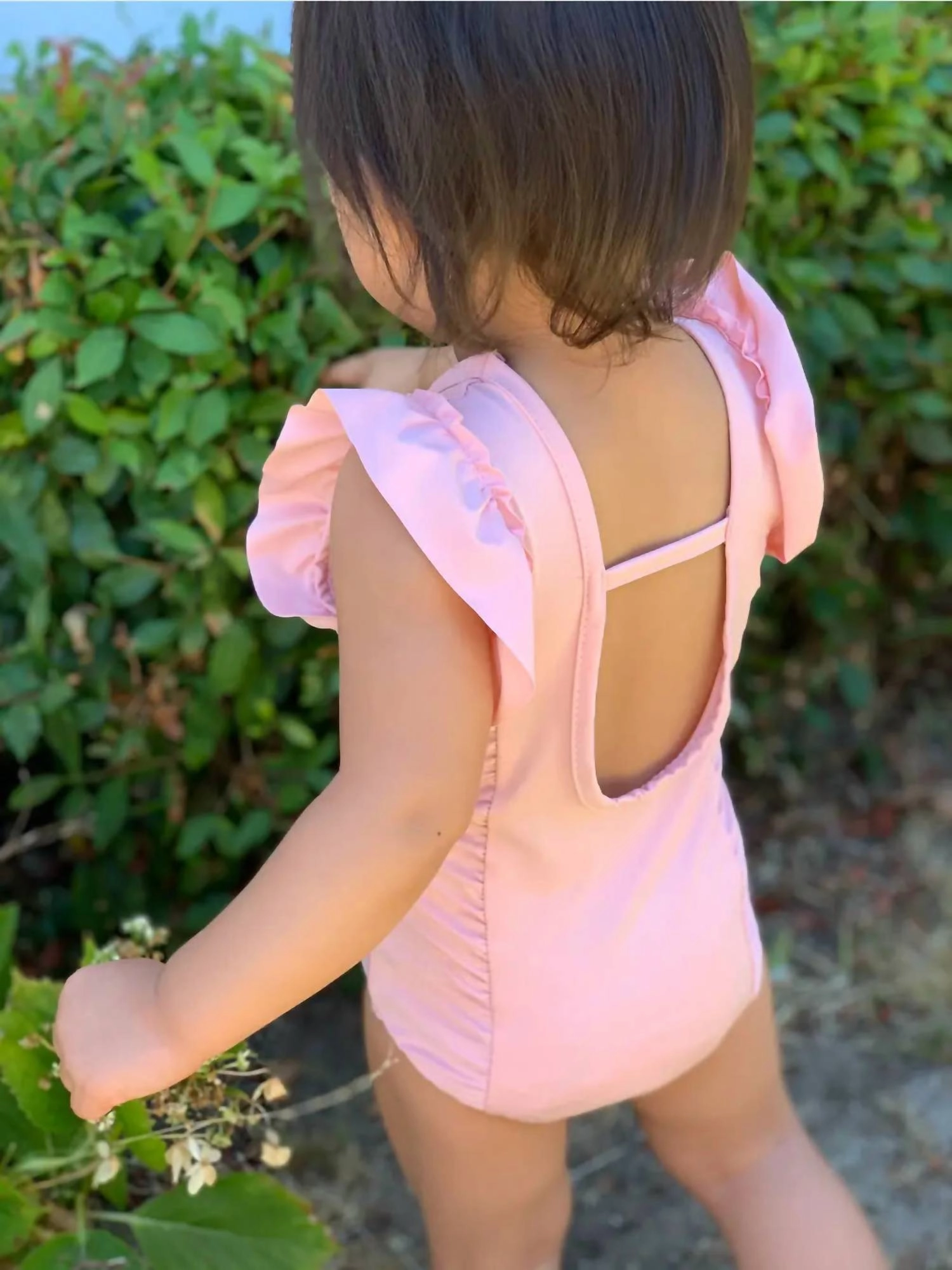 Ruffle Swimsuit Set In Coral