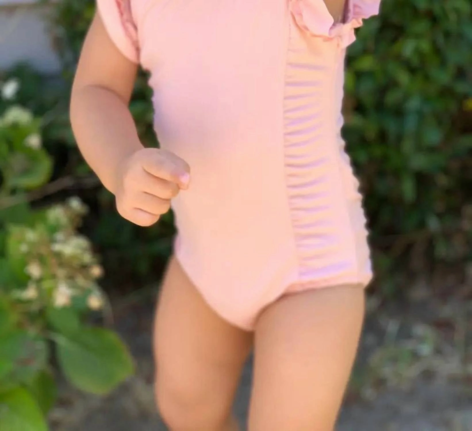 Ruffle Swimsuit Set In Coral