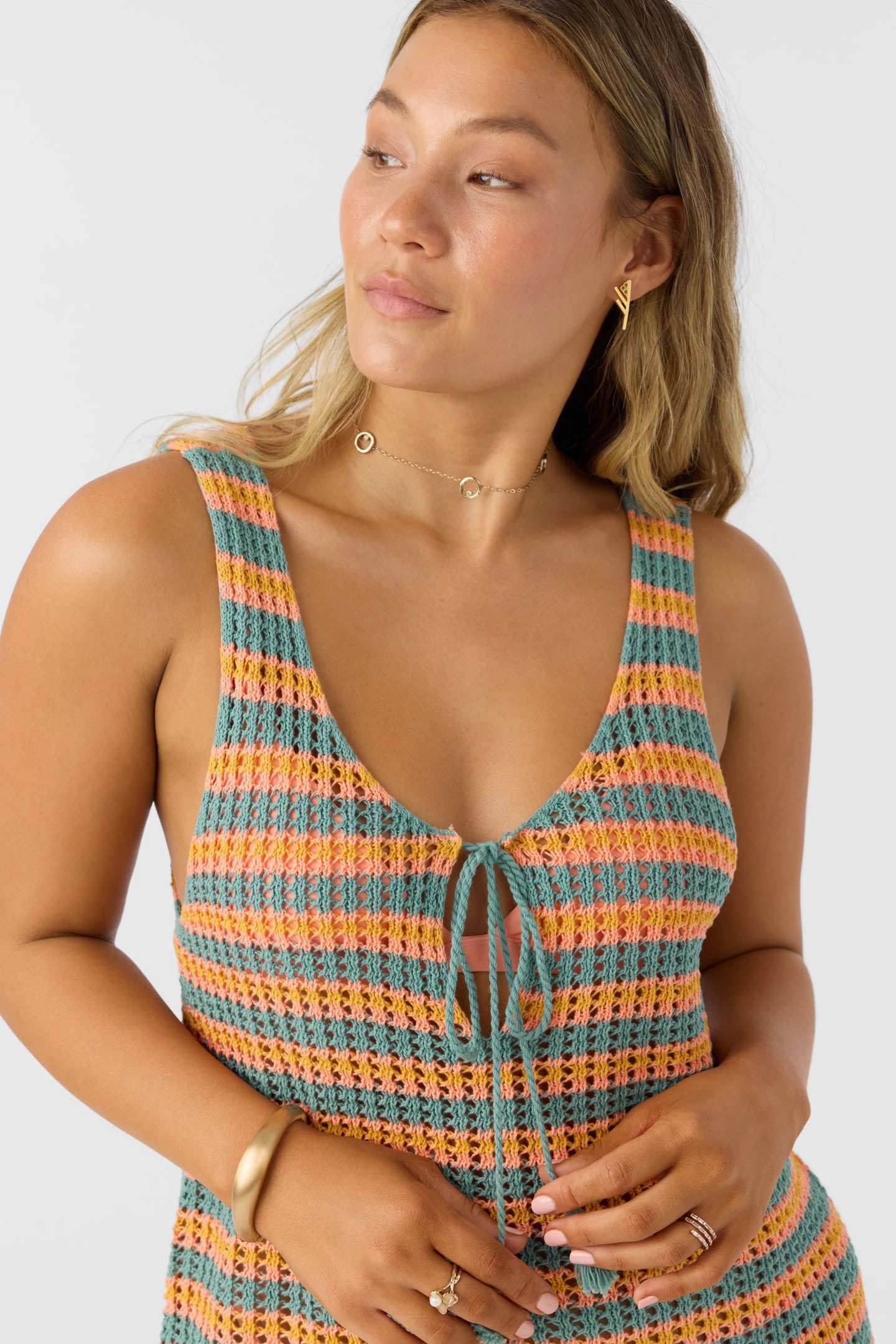 RYAN STRIPE MINI COVER-UP DRESS