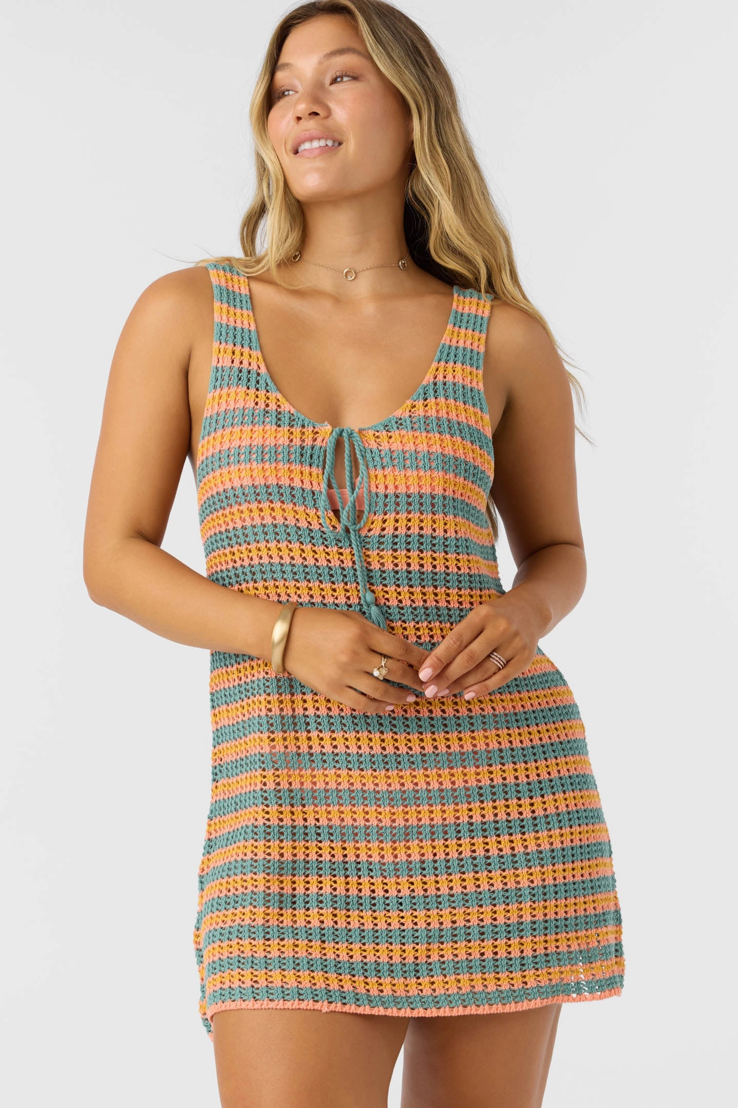 RYAN STRIPE MINI COVER-UP DRESS
