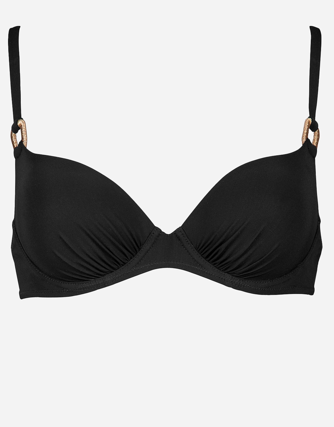 Sailor Luxe Moulded Underwired Bikini Top - Black full coverage swim tops, cute bikini tops