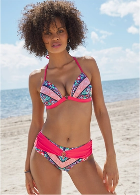 Sally Moderate Bottom - Pop Paisleys black swim bottoms women, solid color bikini bottoms