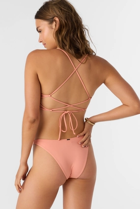 SALTWATER SOLIDS FLAMENCO HIGH CUT CHEEKY BOTTOMS classic women's swimwear, everyday swimwear for ladies