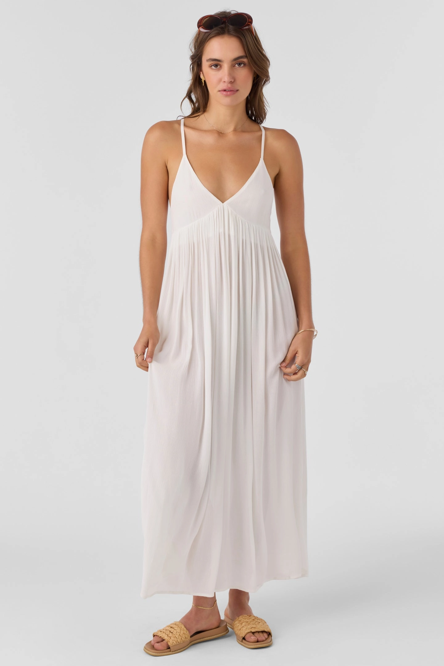 SALTWATER SOLIDS MEL MAXI COVER-UP DRESS classic women's swimwear, everyday swimwear for ladies