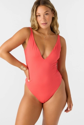 SALTWATER SOLIDS RIB EDGEWATER ONE-PIECE classic women's swimwear, everyday swimwear for ladies