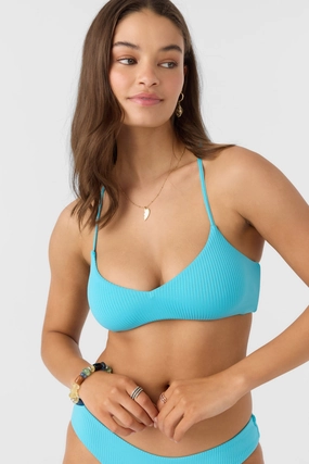 SALTWATER SOLIDS RIB HUNTINGTON BRALETTE TOP classic women's swimwear, everyday swimwear for ladies