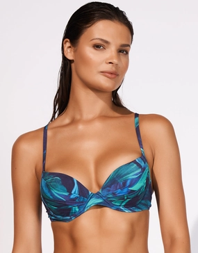 Sanctuary Moulded Underwired Bikini Top - Lagoon full coverage swim tops, cute bikini tops